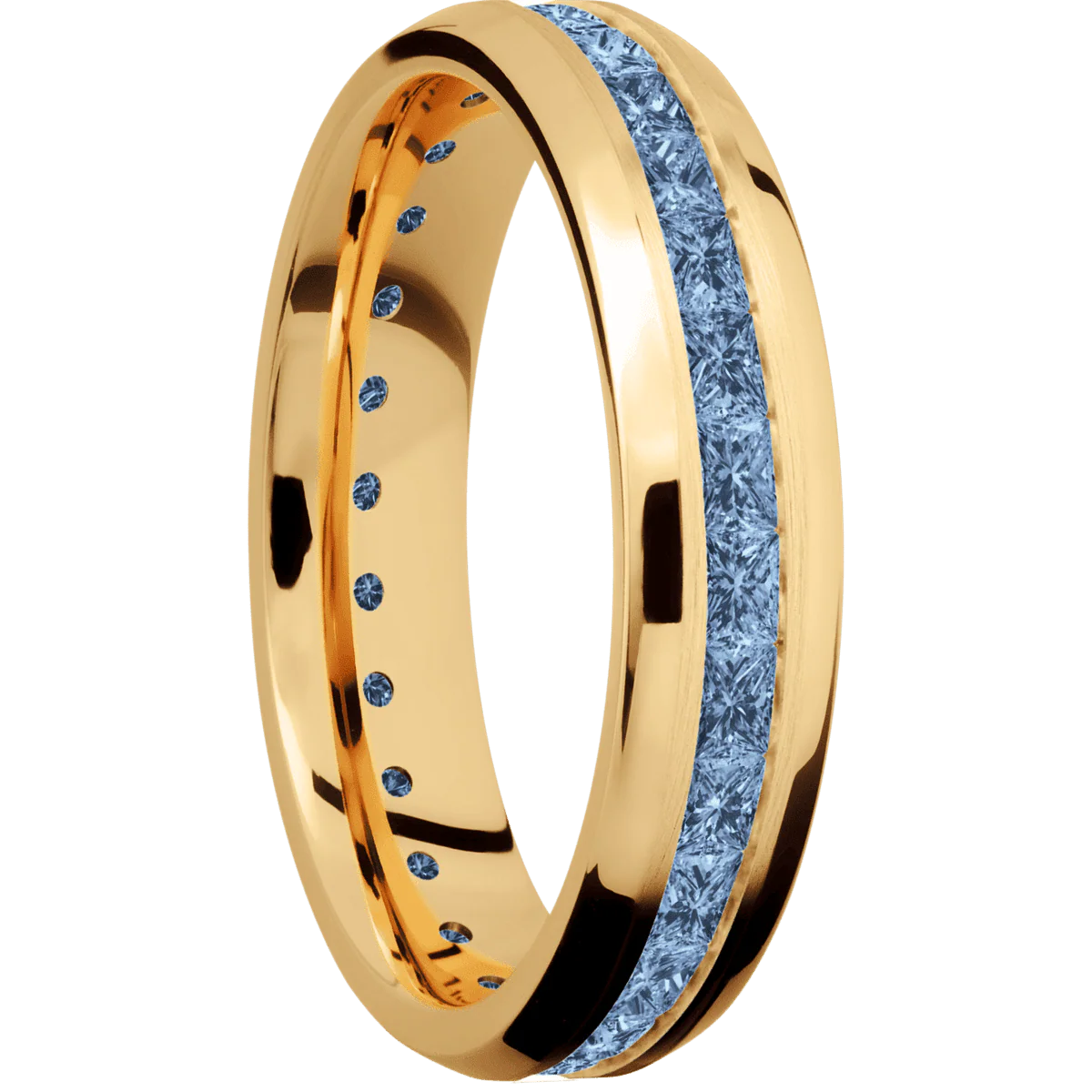 14K Yellow Gold + Satin , Polish Finish