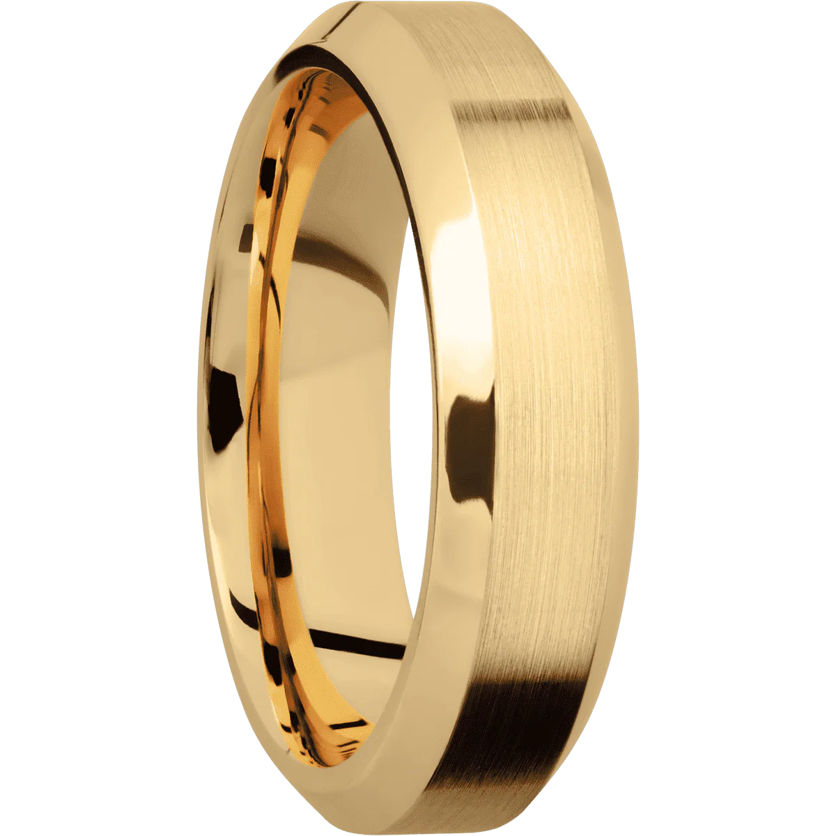 14K Yellow Gold + Satin , Polish Finish