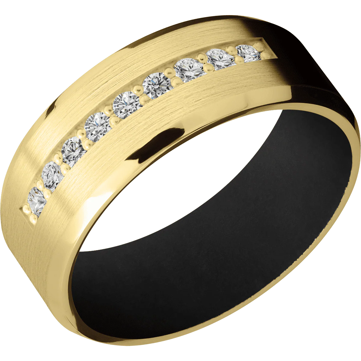 14K Yellow Gold + Satin , Polish Finish + Black - Image 2