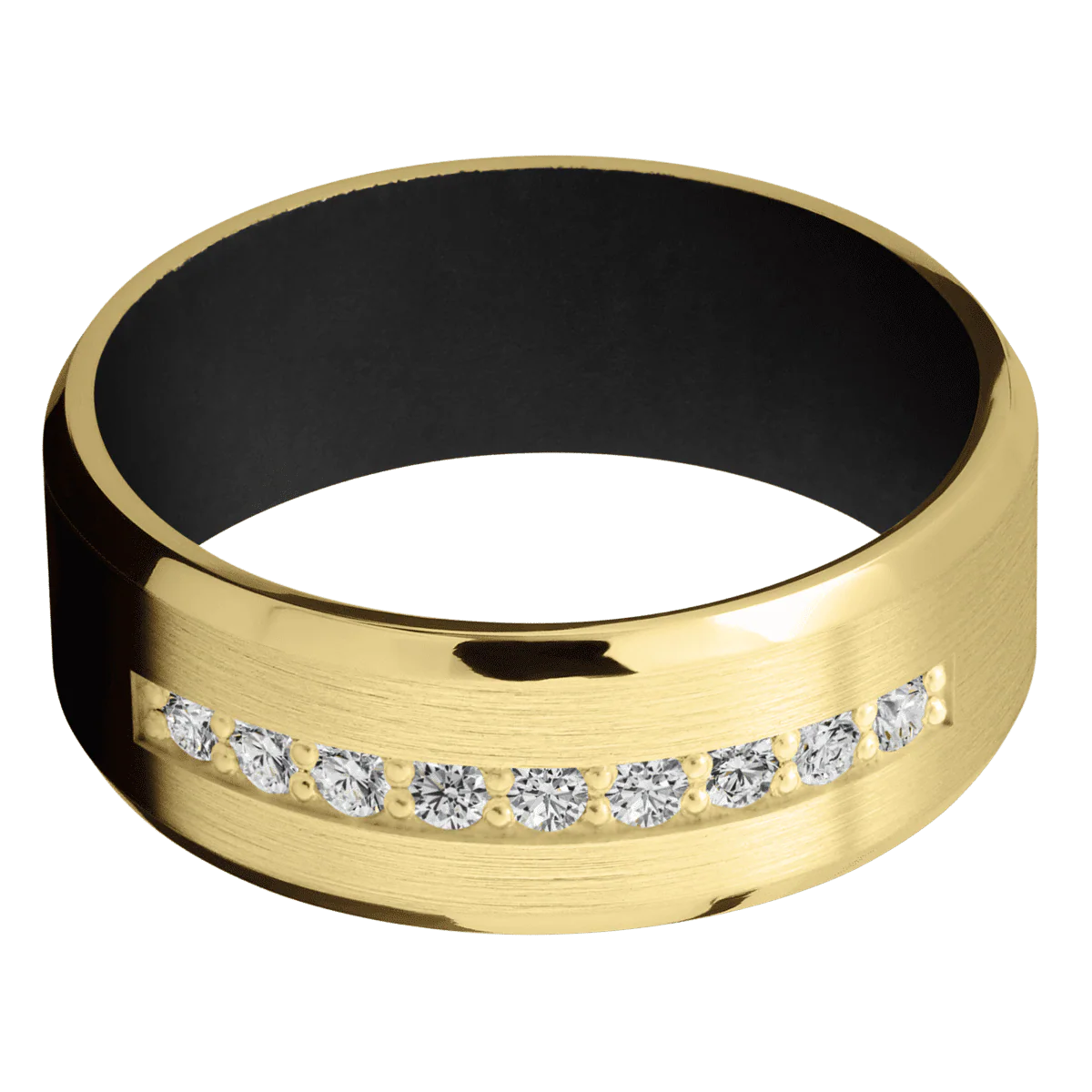14K Yellow Gold + Satin , Polish Finish + Black - Image 3