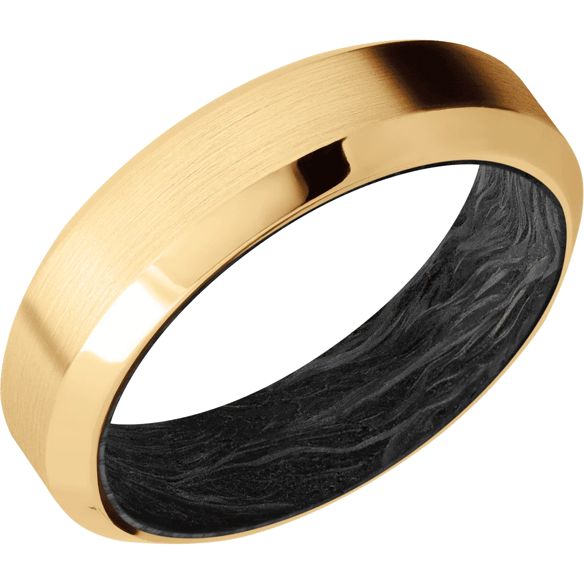 14K Yellow Gold + Satin , Polish Finish + Forged Carbon Fiber - Image 2