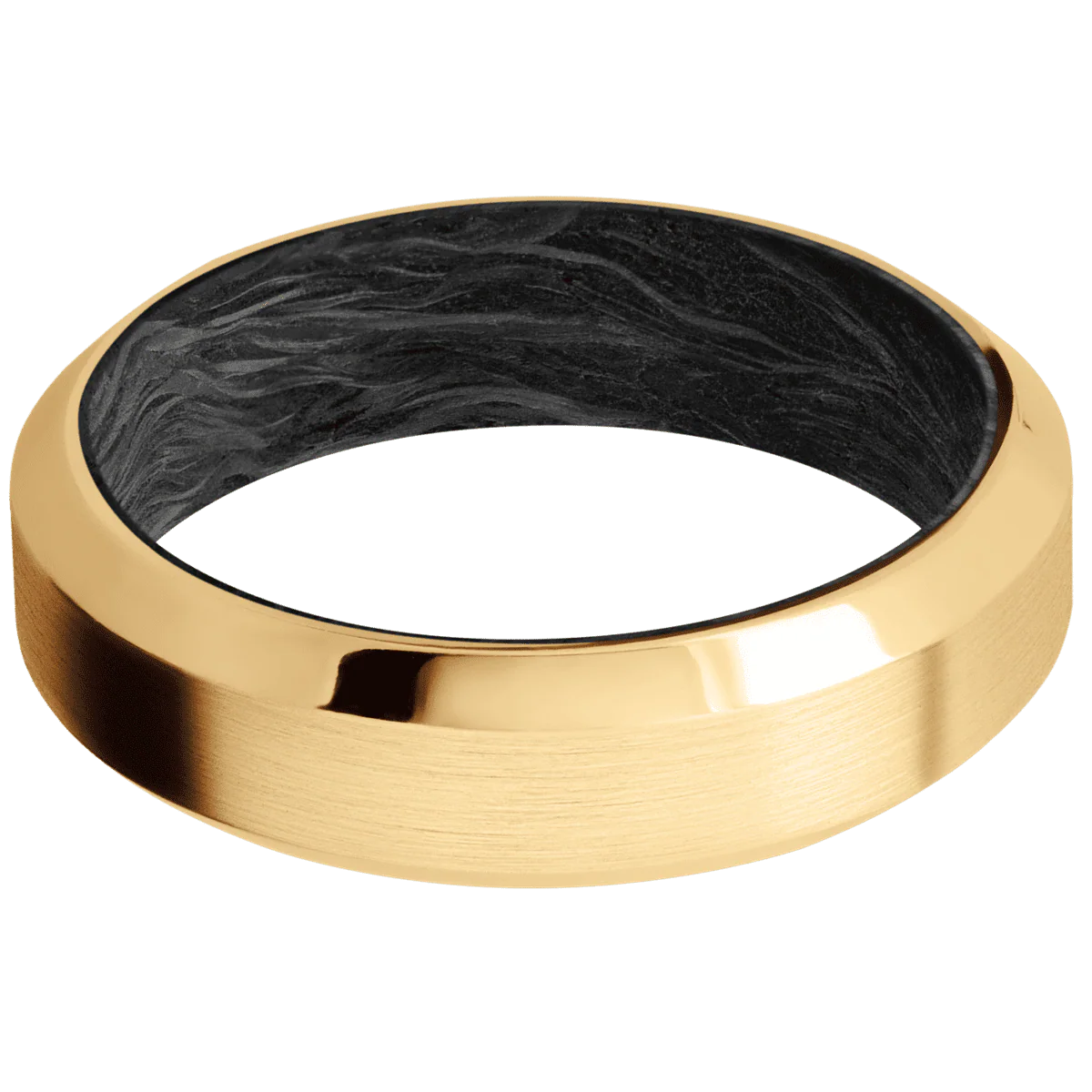 14K Yellow Gold + Satin , Polish Finish + Forged Carbon Fiber - Image 3