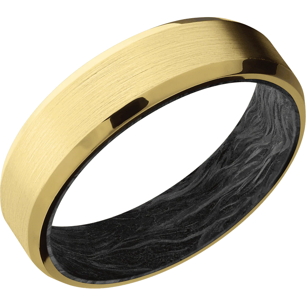 14K Yellow Gold + Satin , Polish Finish + Forged Carbon Fiber - Image 2