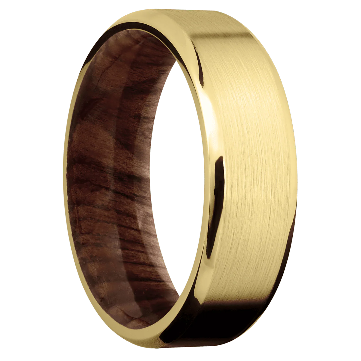14K Yellow Gold + Satin , Polish Finish + Sequoia