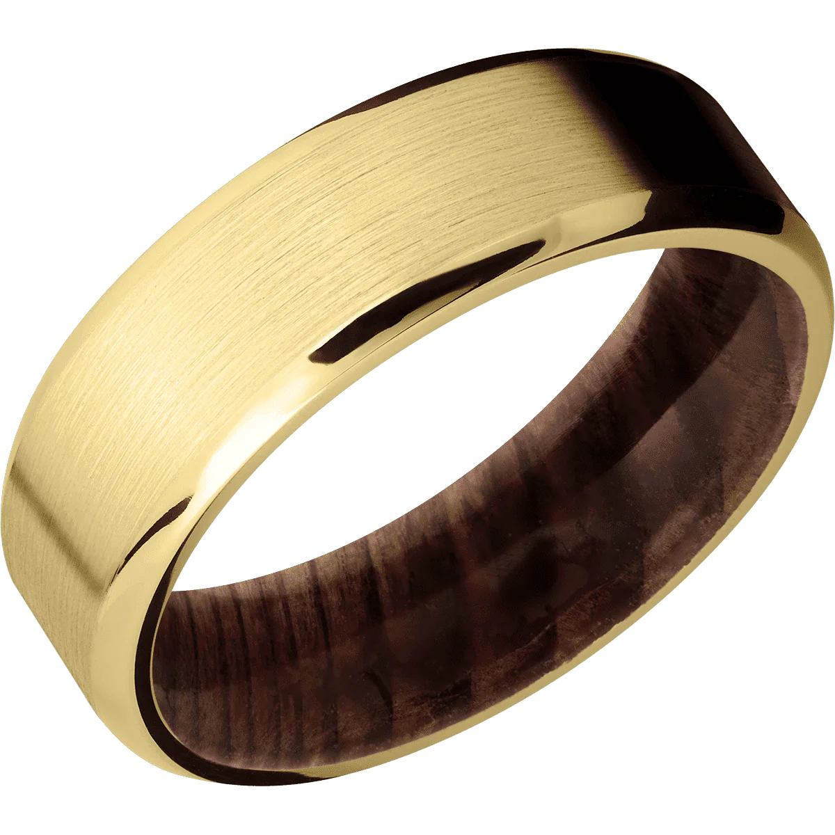 14K Yellow Gold + Satin , Polish Finish + Sequoia - Image 2