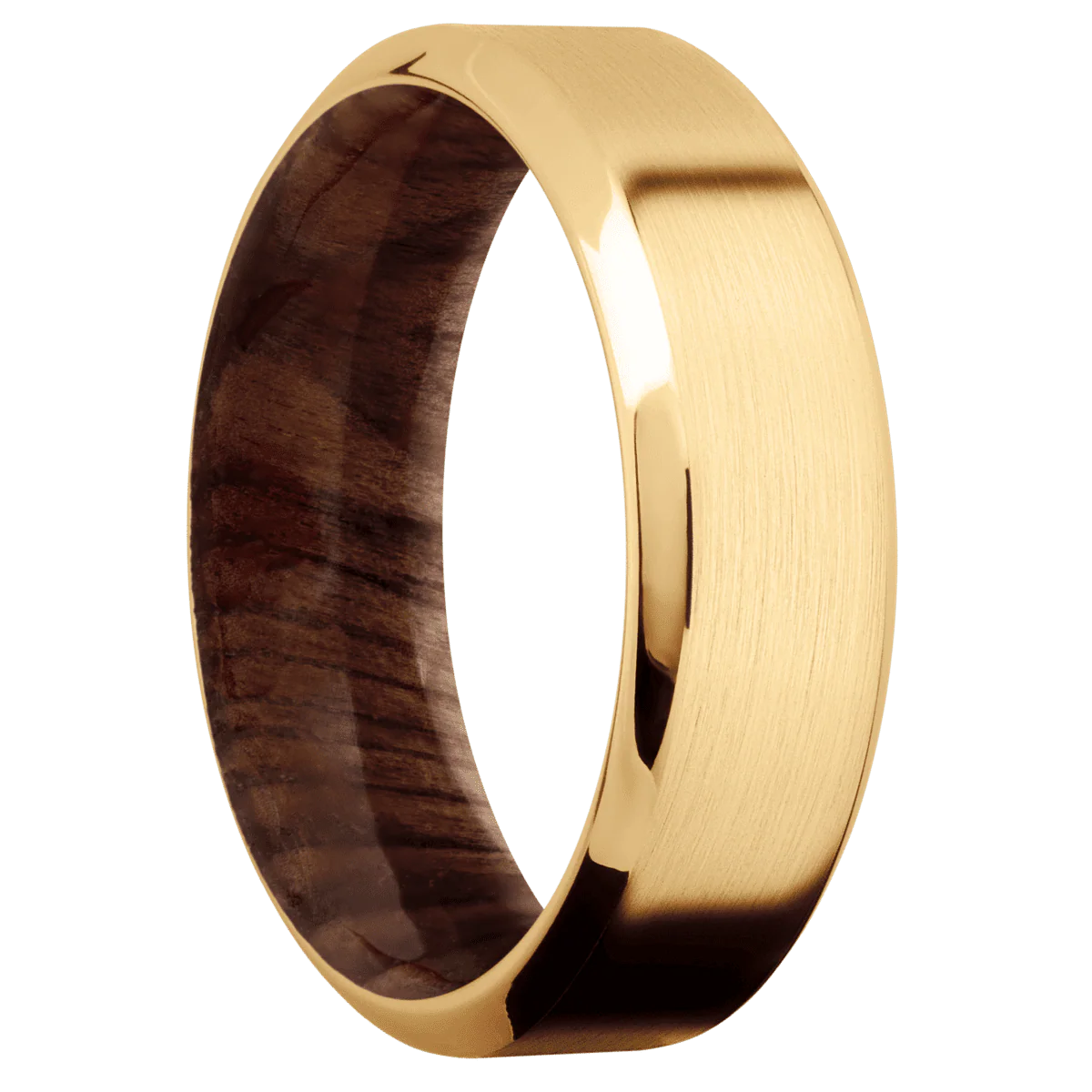 14K Yellow Gold + Satin , Polish Finish + Sequoia