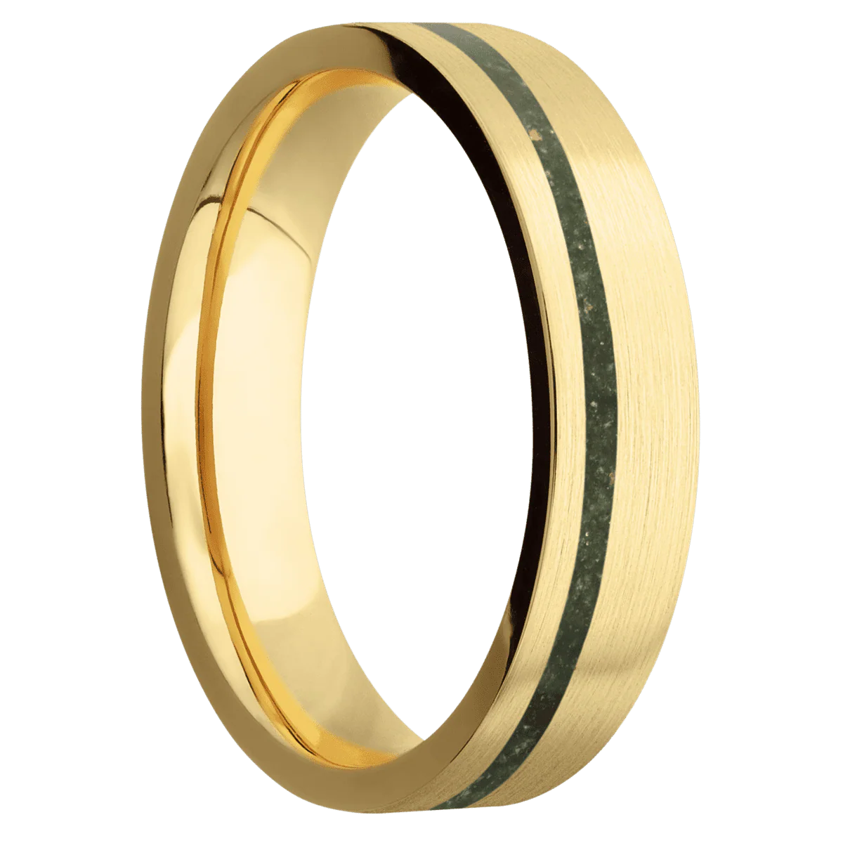14K Yellow Gold + Satin , Satin Finish