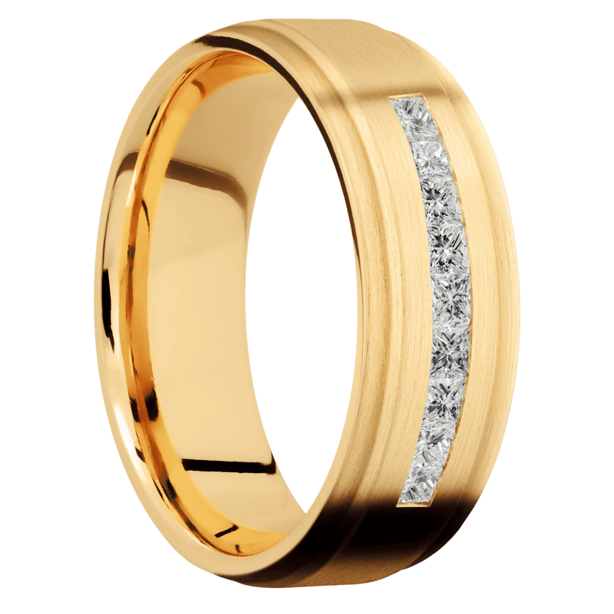 14K Yellow Gold + Satin , Satin Finish