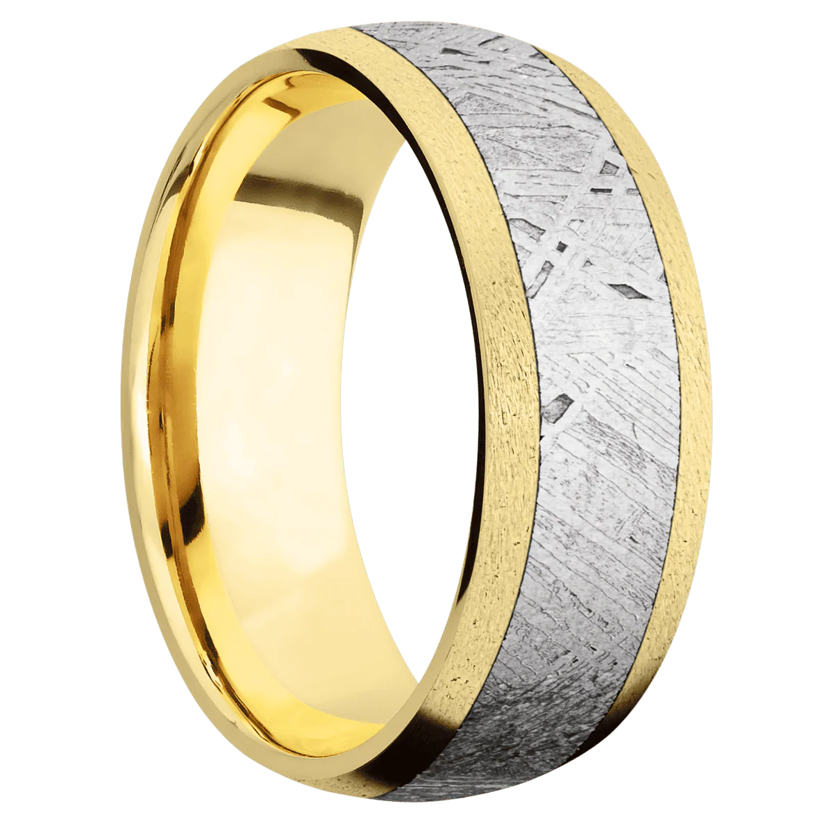 14K Yellow Gold + Stone Finish
