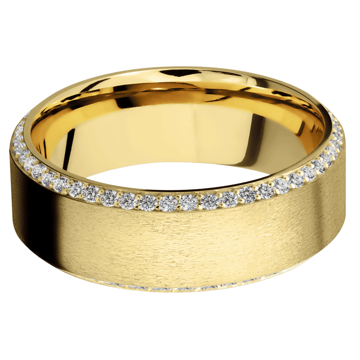 14K Yellow Gold + Stone , Sand Finish - Image 3