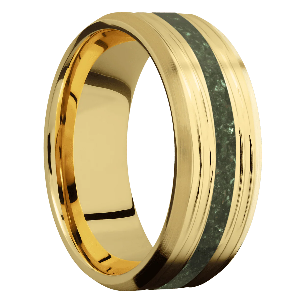 14K Yellow Gold + Treebark3 , Satin Finish