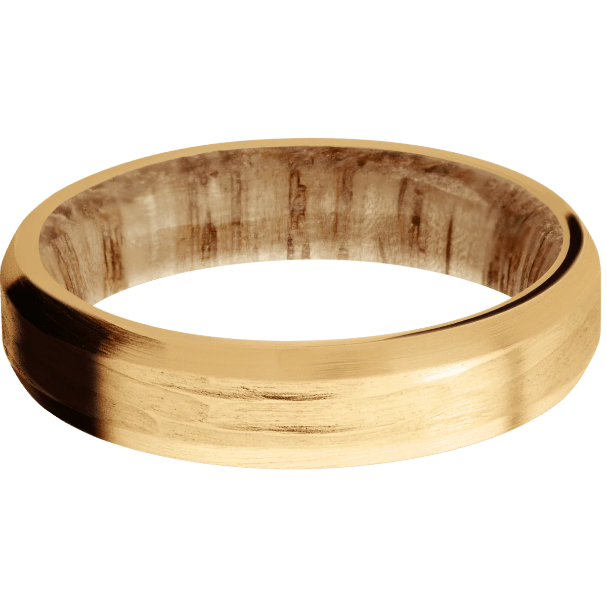 14K Yellow Gold + Treebarkh , Satin Finish + Natural Oak - Image 3