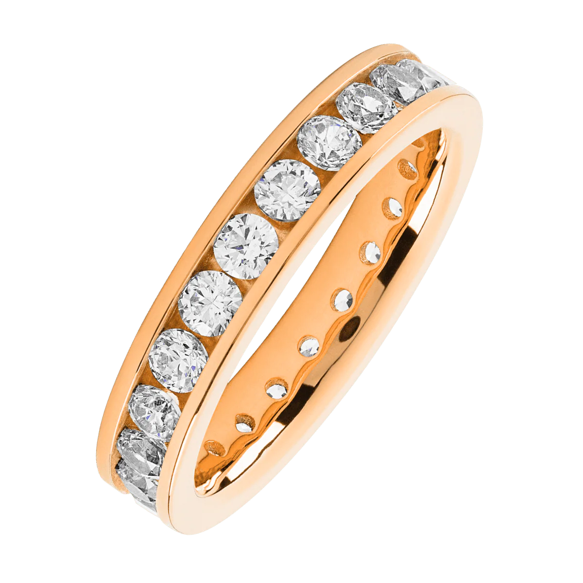 18K Rose Gold band with 23 Round Lab Grown Diamond having TCW-1.61