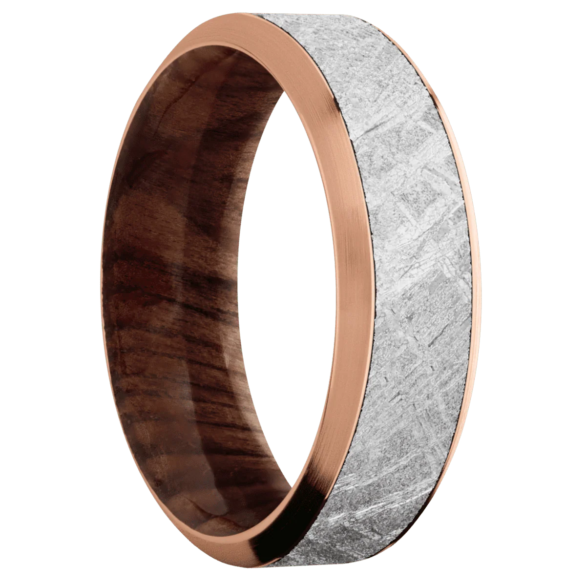 18K Rose Gold + Polish , Satin Finish + Sequoia