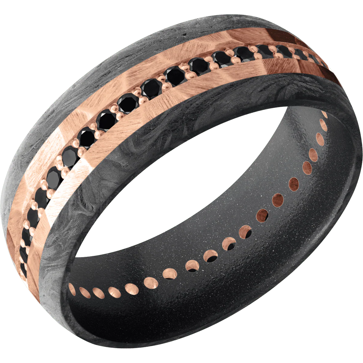 18K Rose Gold + Rock Finish + Dark Grey - Image 2