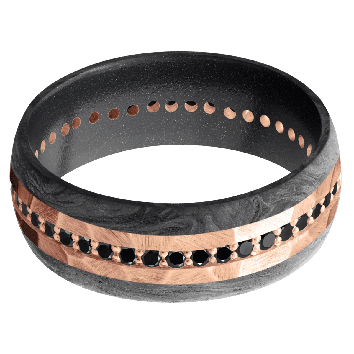 18K Rose Gold + Rock Finish + Dark Grey - Image 3