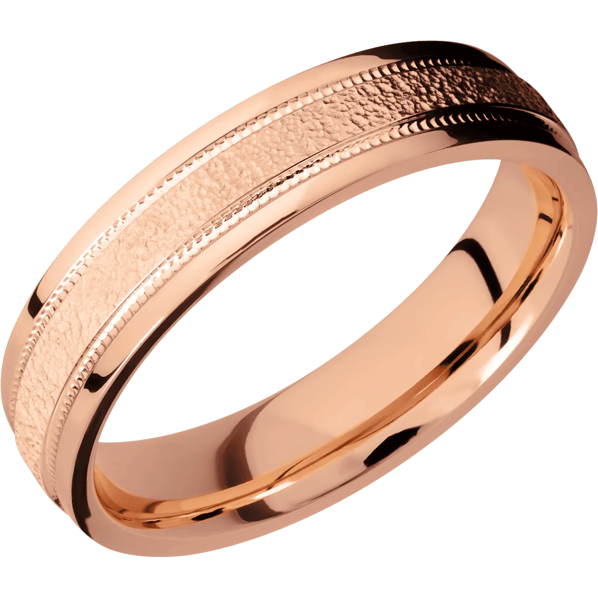 18K Rose Gold + Stipple , Polish Finish - Image 2