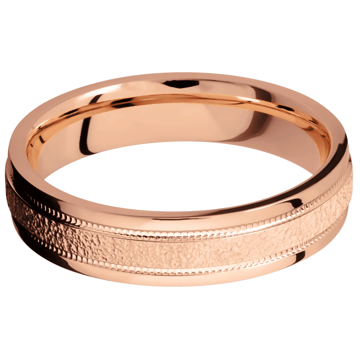 18K Rose Gold + Stipple , Polish Finish - Image 3