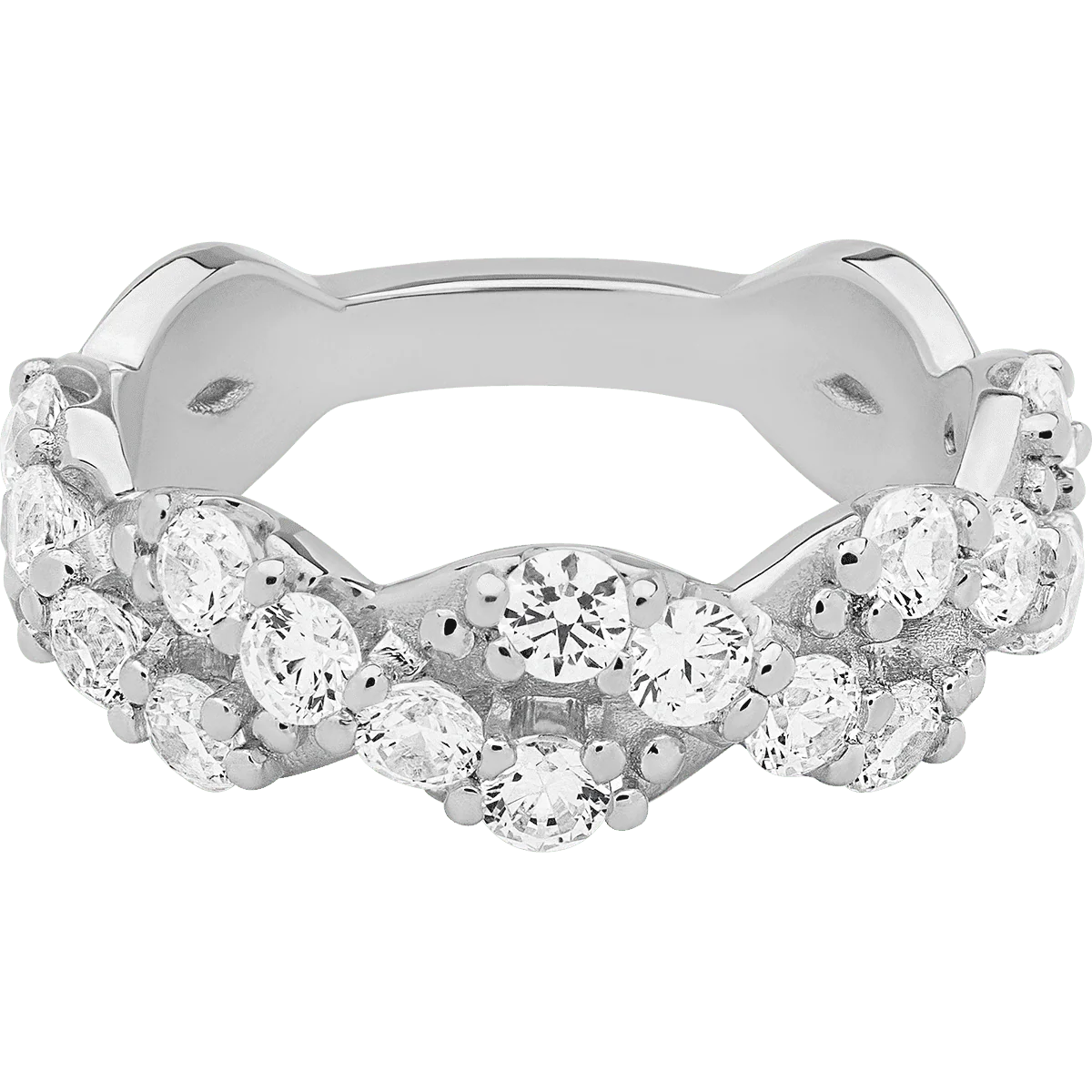 18K White Gold band with 20 Round Lab Grown Diamond (ST) having TCW-1.4 - Image 2