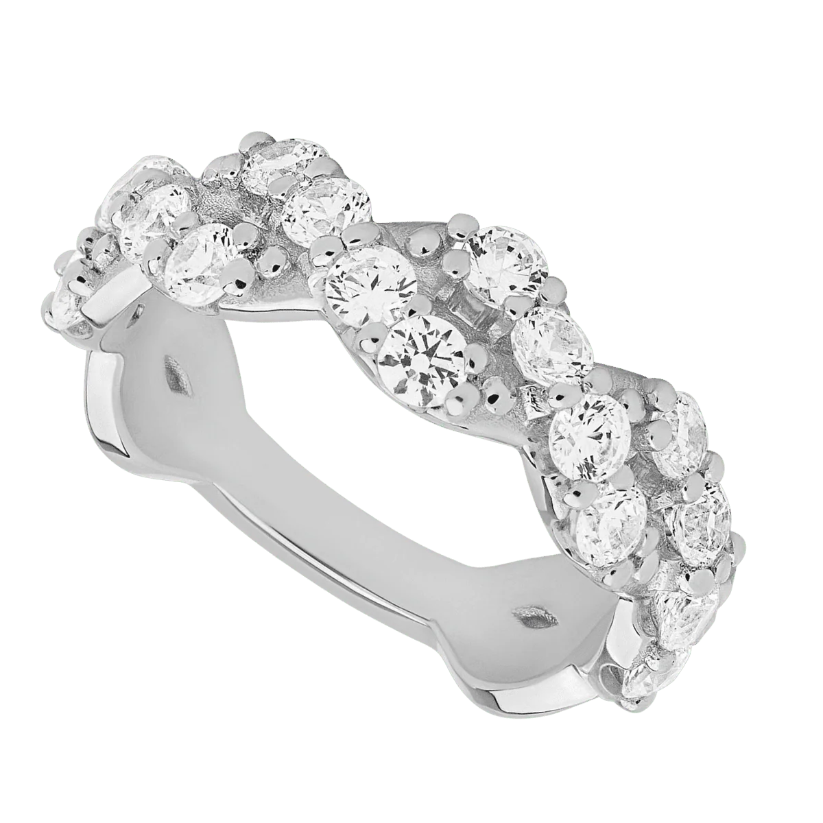 18K White Gold band with 20 Round Lab Grown Diamond (ST) having TCW-1.4 - Image 3