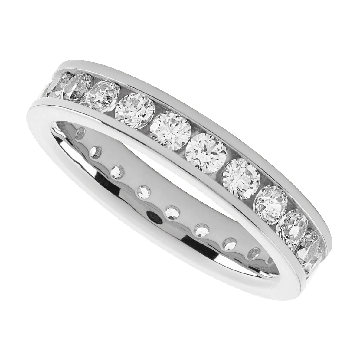 18K White Gold band with 23 Round Lab Grown Diamond having TCW-1.61 - Image 3