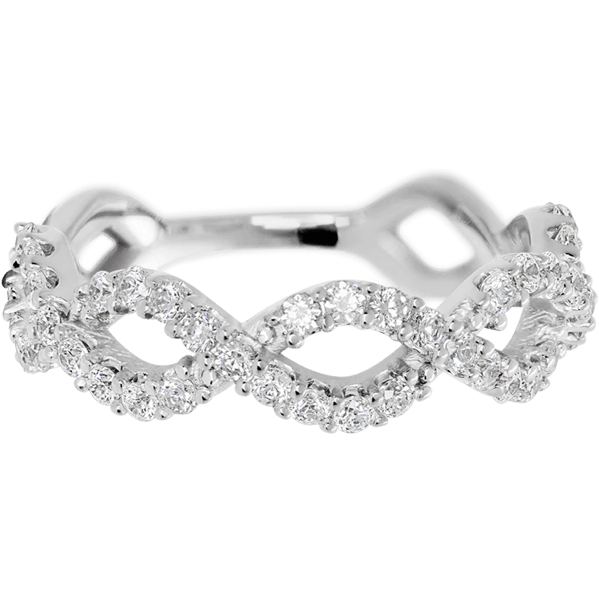 18K White Gold band with 46 Round Lab Grown Diamond having TCW-.69 - Image 2