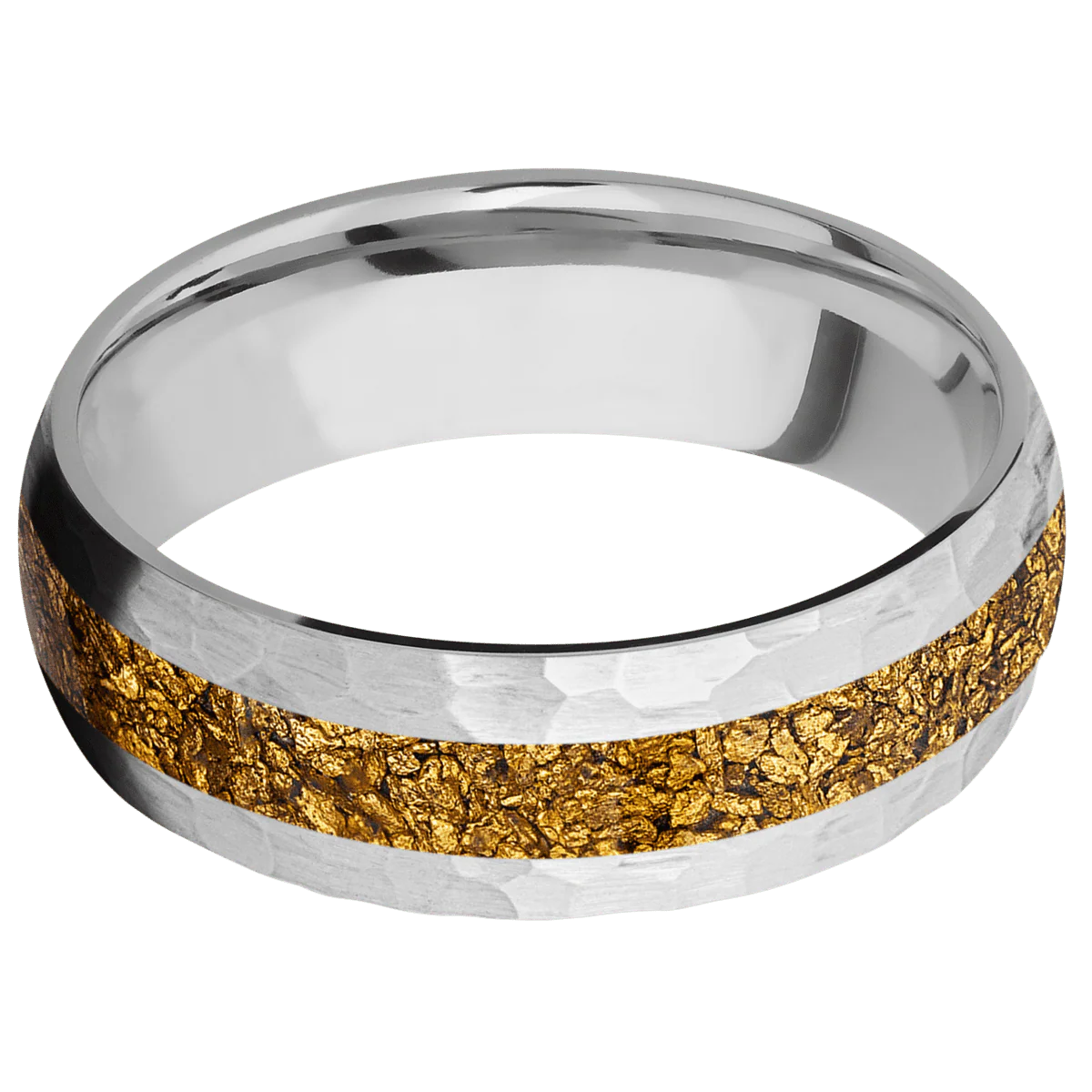 18K White Gold + Hammer Finish - Image 3