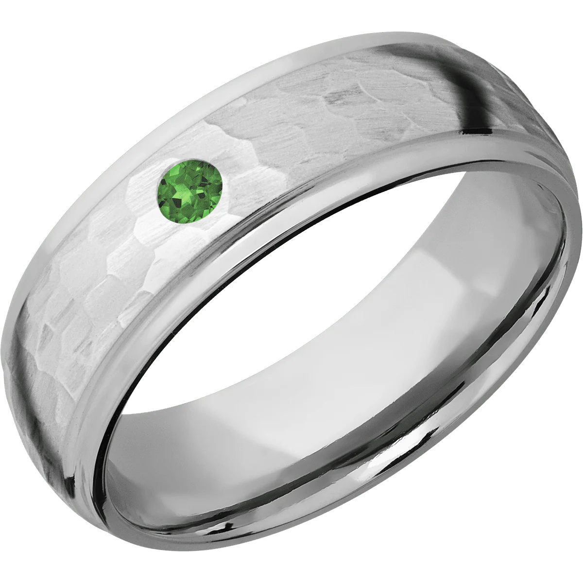 18K White Gold + Hammer , Polish Finish - Image 2