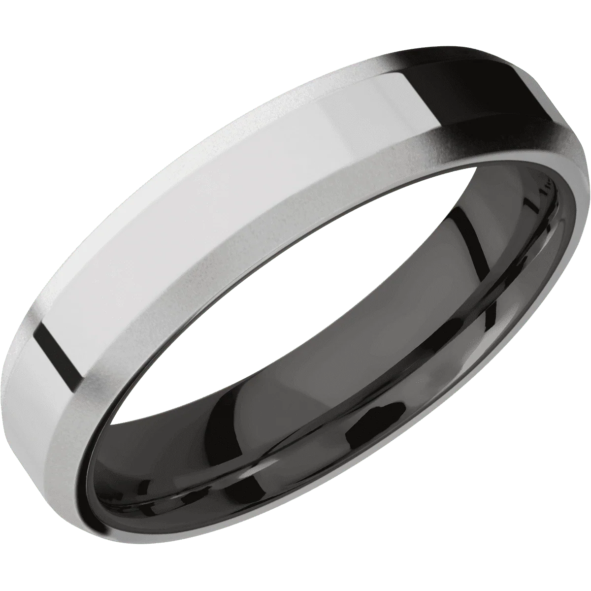 18K White Gold + Polish , Bead Finish + Tantalum Noir - Image 2