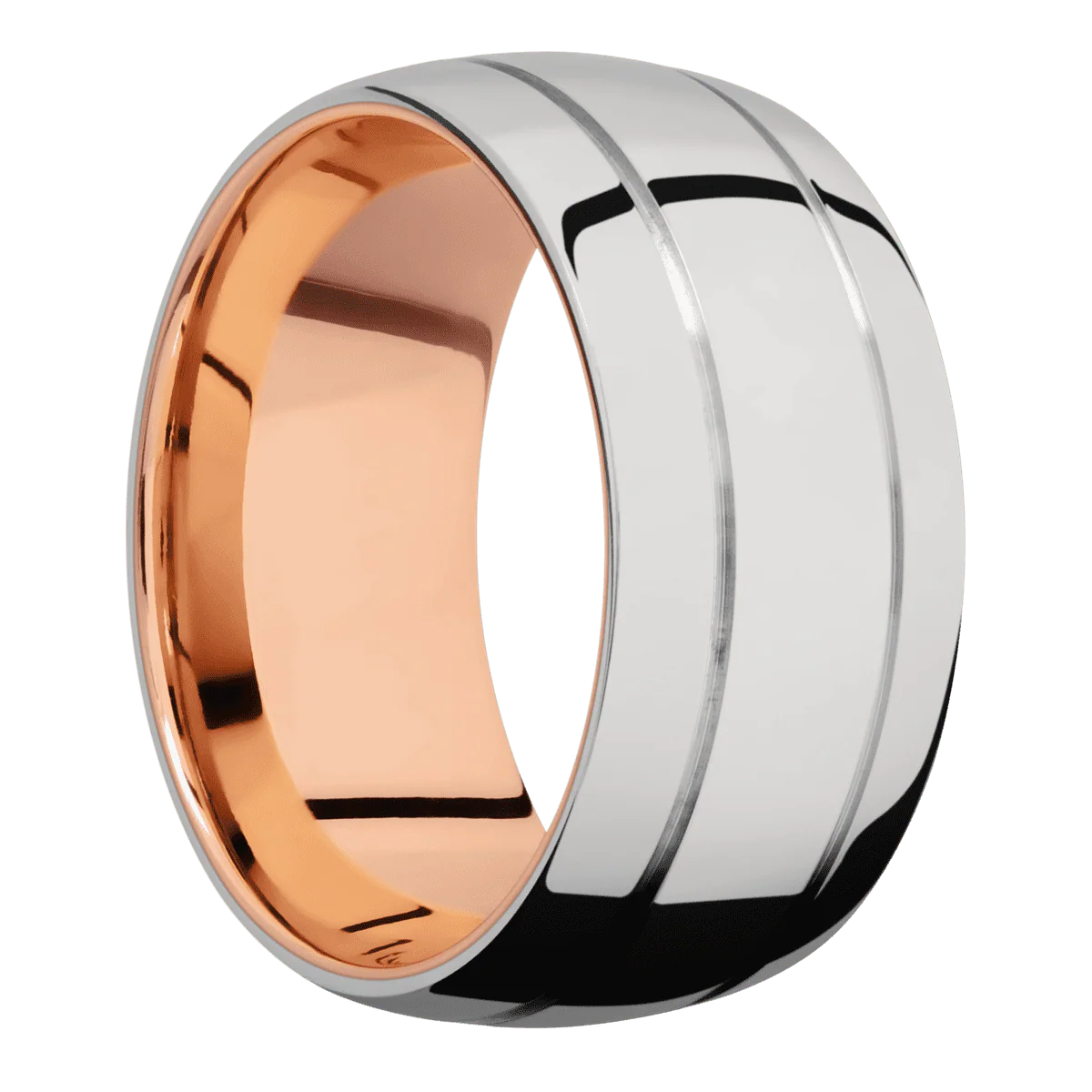 18K White Gold + Polish , Polish Finish + 14K Rose Gold