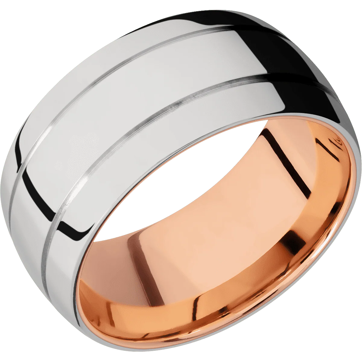 18K White Gold + Polish , Polish Finish + 14K Rose Gold - Image 2