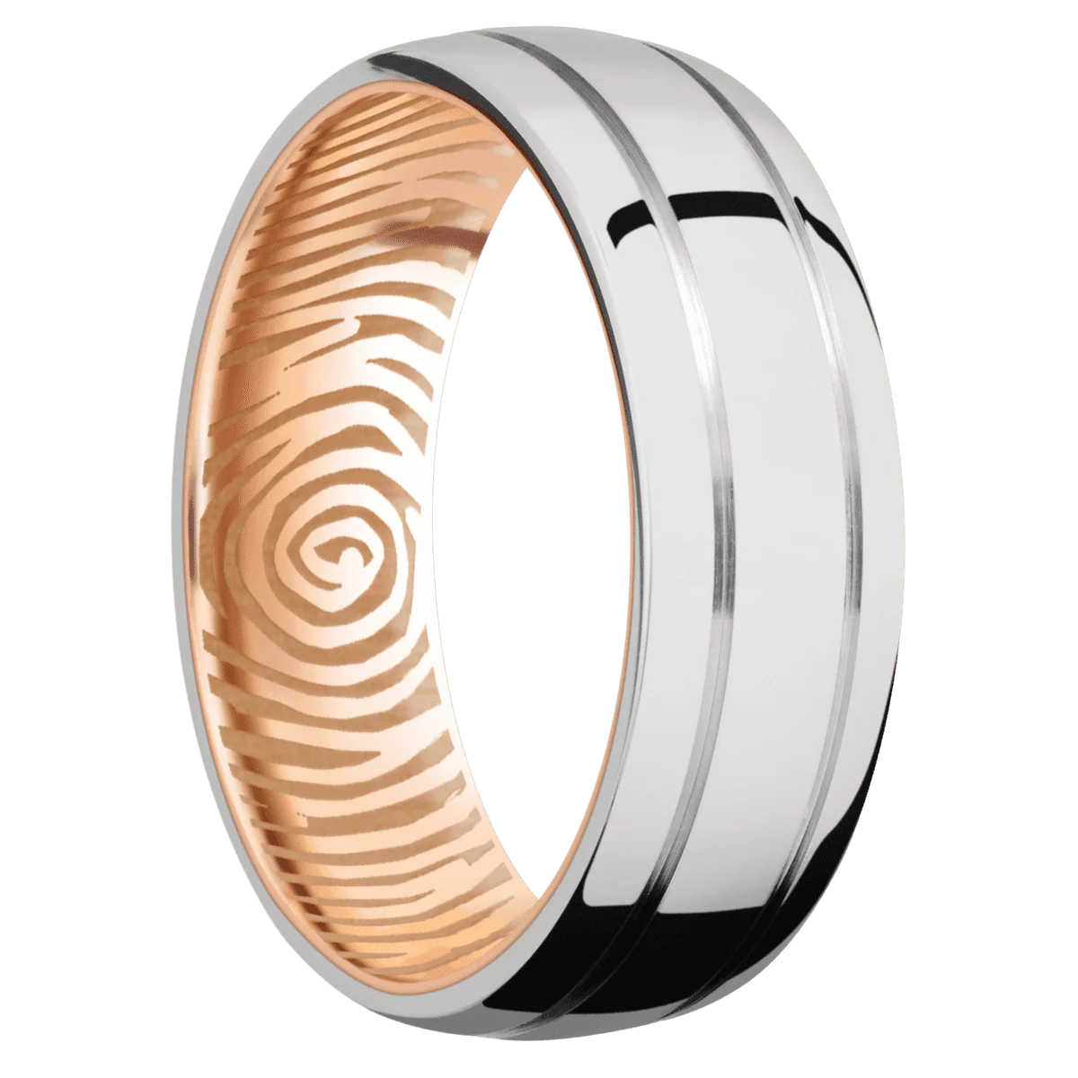18K White Gold + Polish , Polish Finish + 18K Rose Gold