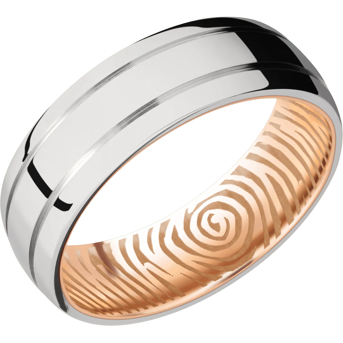18K White Gold + Polish , Polish Finish + 18K Rose Gold - Image 2