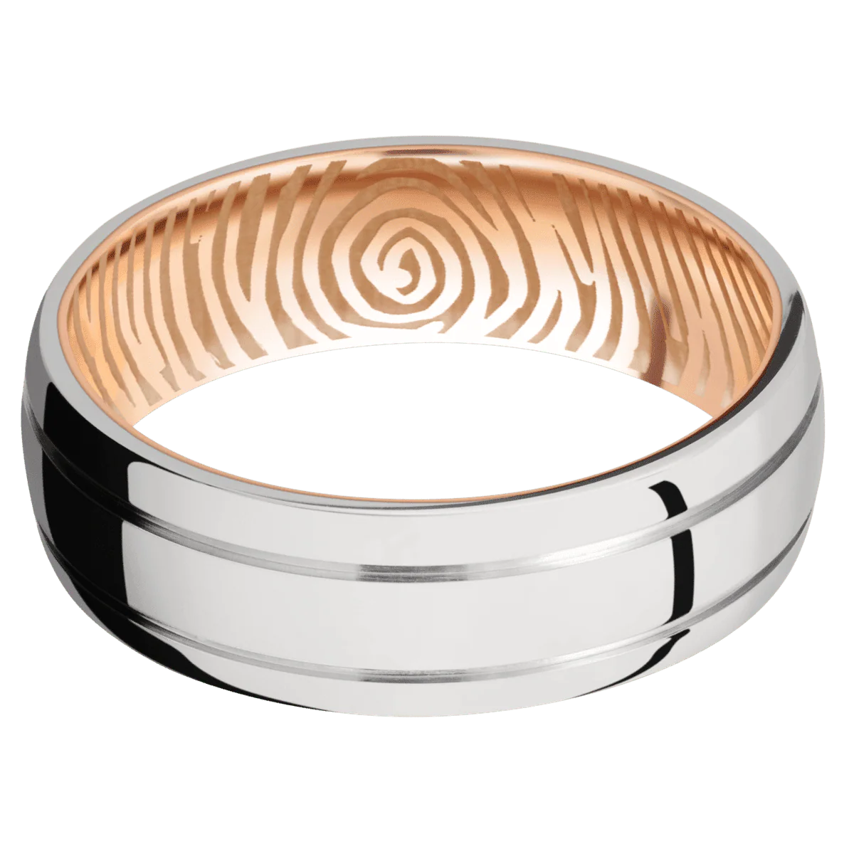 18K White Gold + Polish , Polish Finish + 18K Rose Gold - Image 3