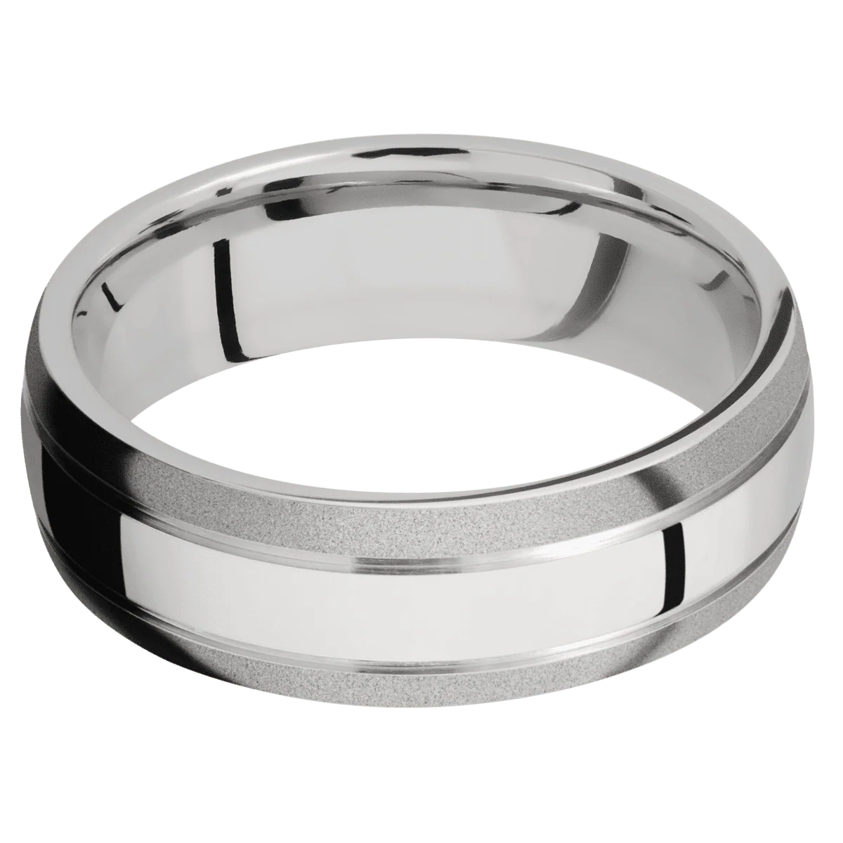 18K White Gold + Polish , Sand Finish - Image 3