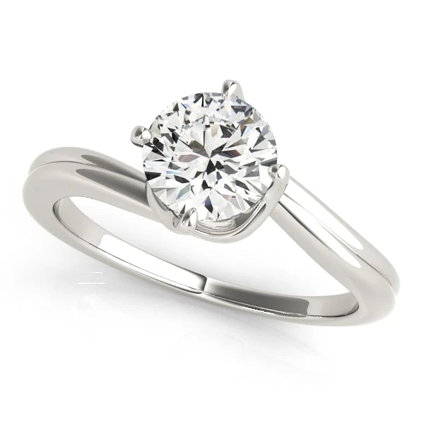 18K White Gold Round Solitaire Engagement Ring
