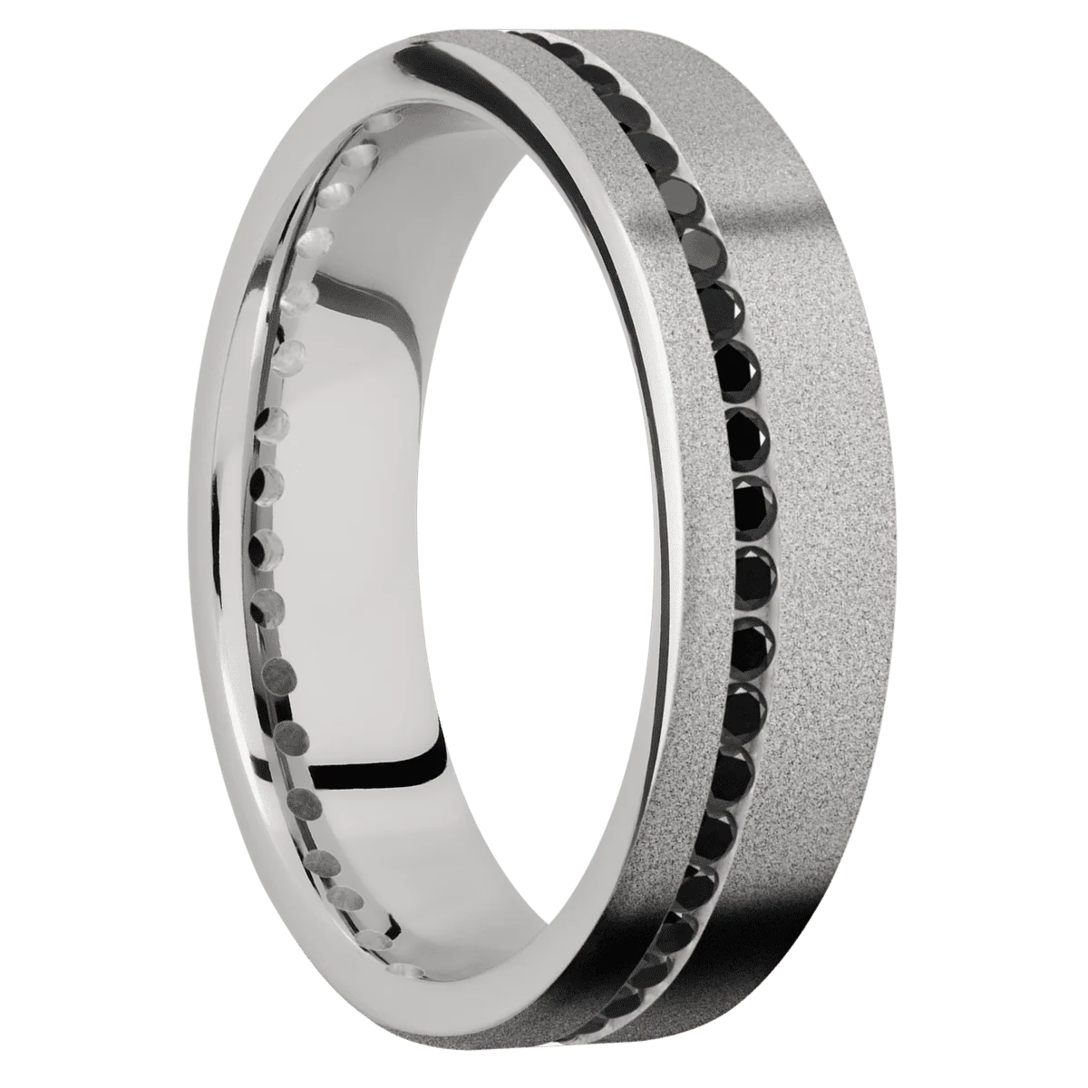 18K White Gold + Sand Finish
