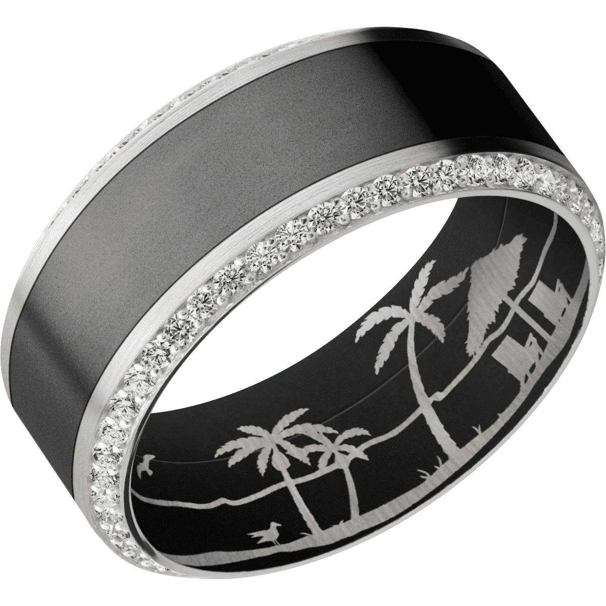 18K White Gold + Satin , Bead Finish + Black - Image 2