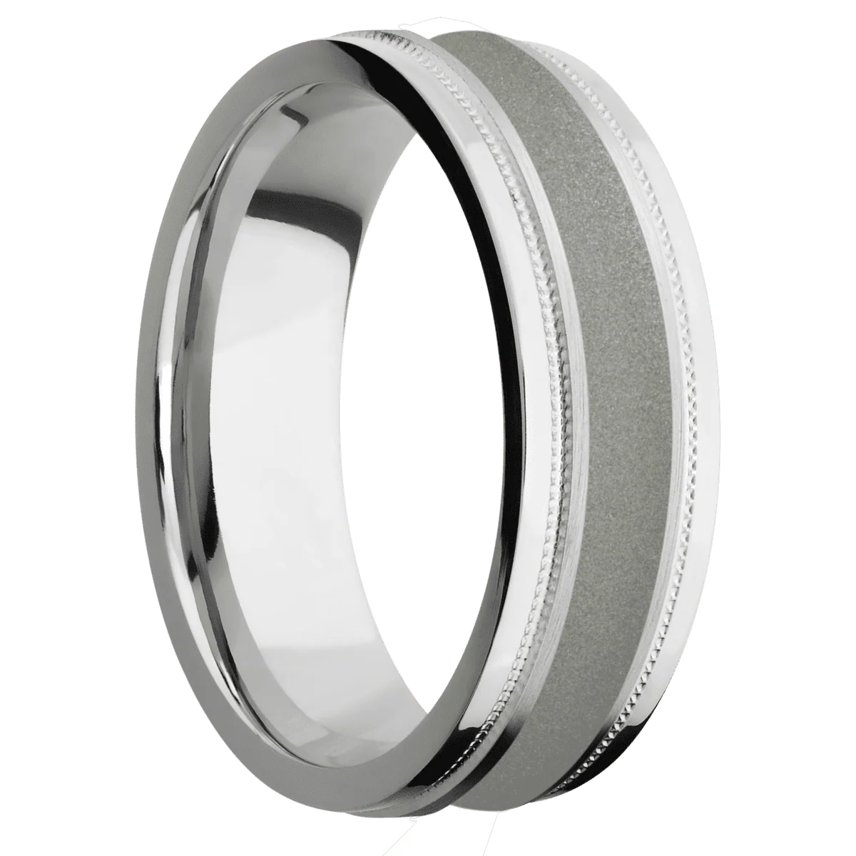18K White Gold + Satin , Polish Finish