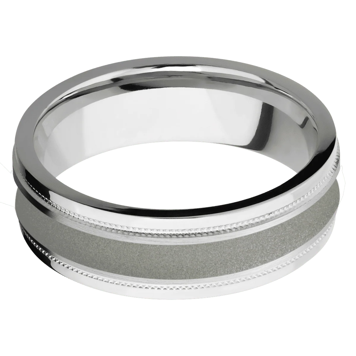 18K White Gold + Satin , Polish Finish - Image 3