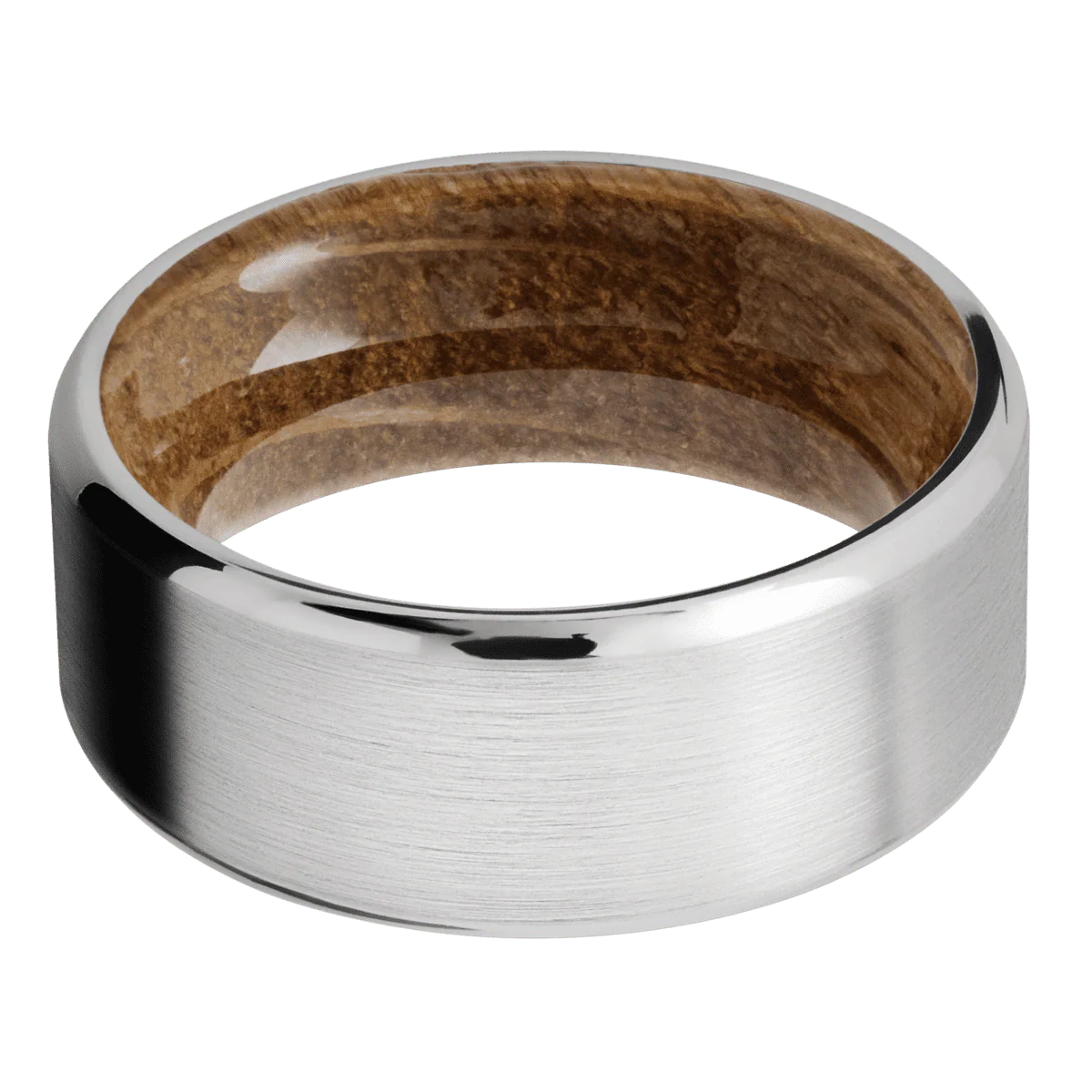 18K White Gold + Satin , Polish Finish + Whiskey Barrel - Image 3