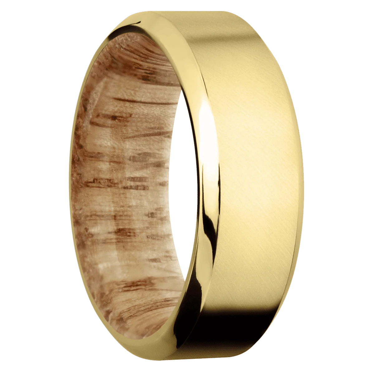18K Yellow Gold + Anglesatin , Polish Finish + Natural Oak