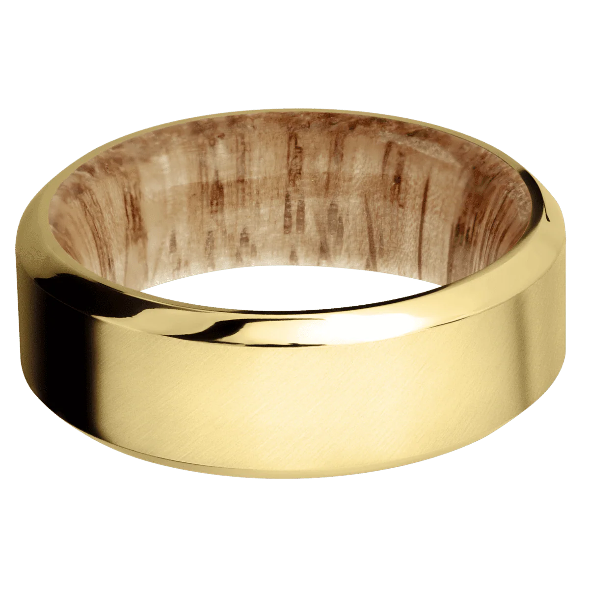 18K Yellow Gold + Anglesatin , Polish Finish + Natural Oak - Image 3