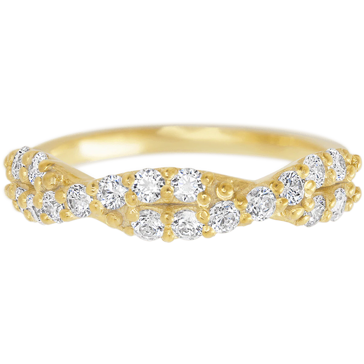 18K Yellow Gold band with 18 Round Lab Grown Diamond having TCW-.54 - Image 2