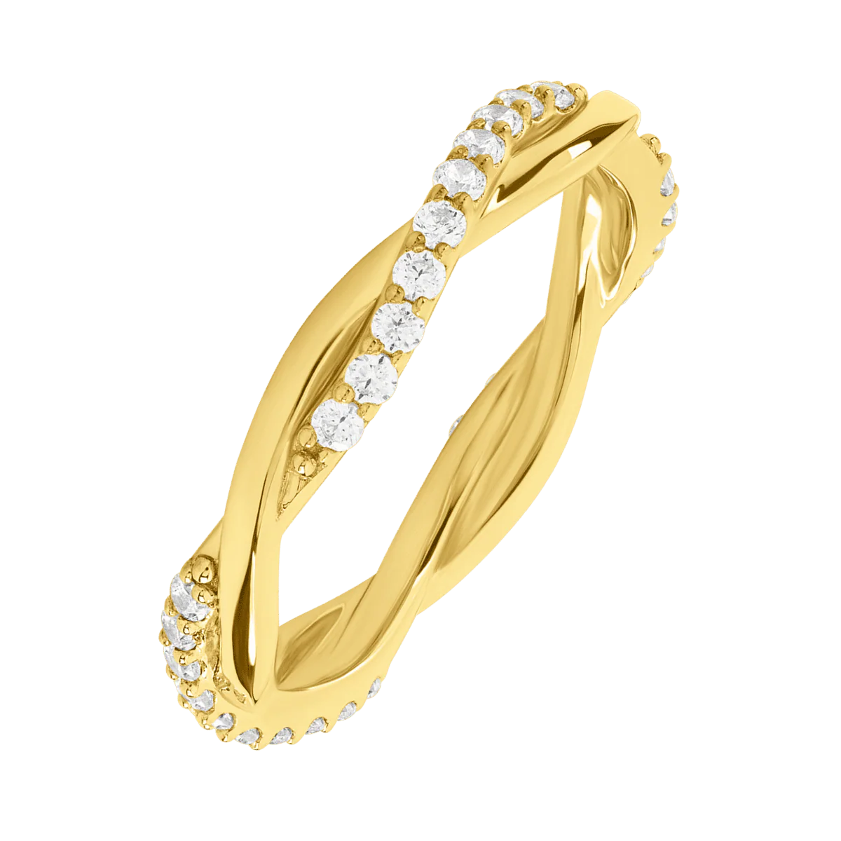 18K Yellow Gold band with 30 Round Lab Grown Diamond having TCW-.45