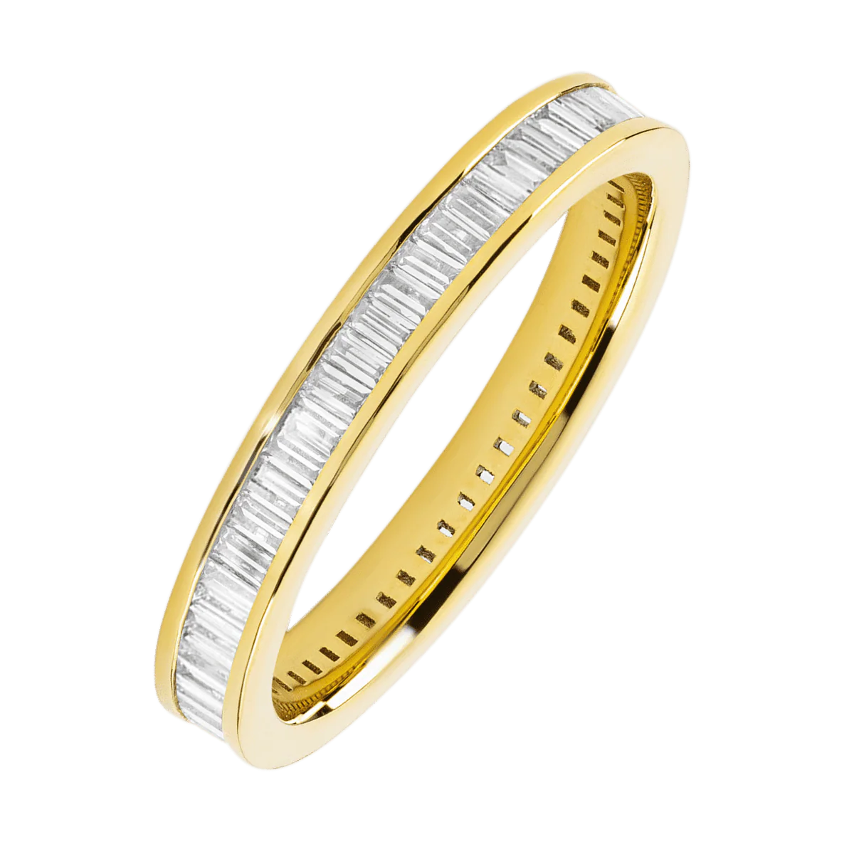 18K Yellow Gold band with 64 Baguette Lab Grown Diamond having TCW-1.28
