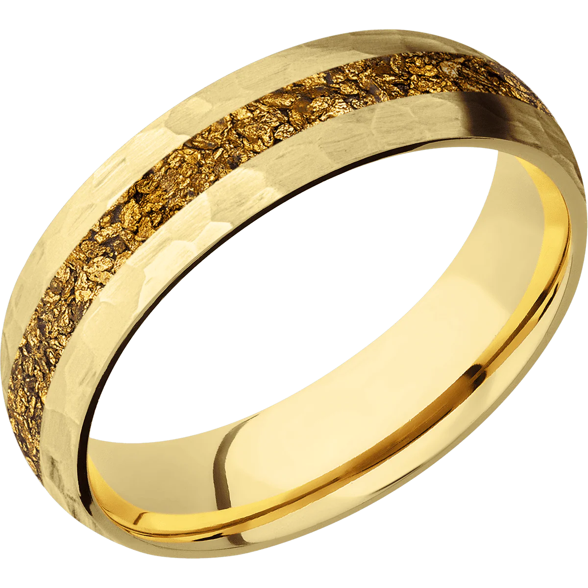 18K Yellow Gold + Hammer Finish - Image 2