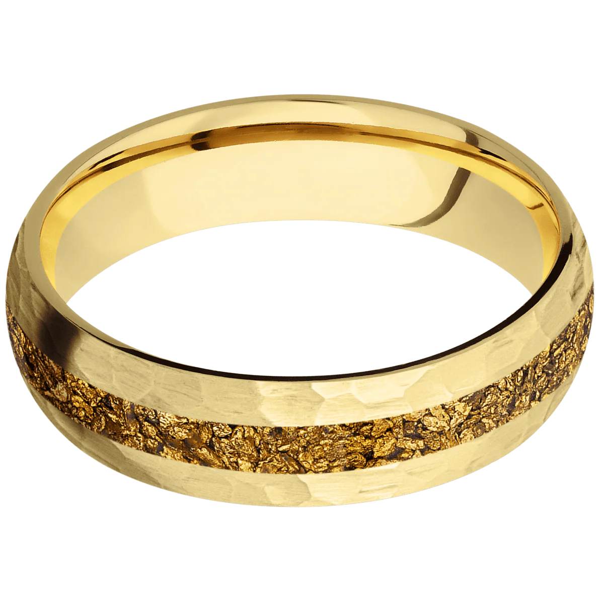 18K Yellow Gold + Hammer Finish - Image 3