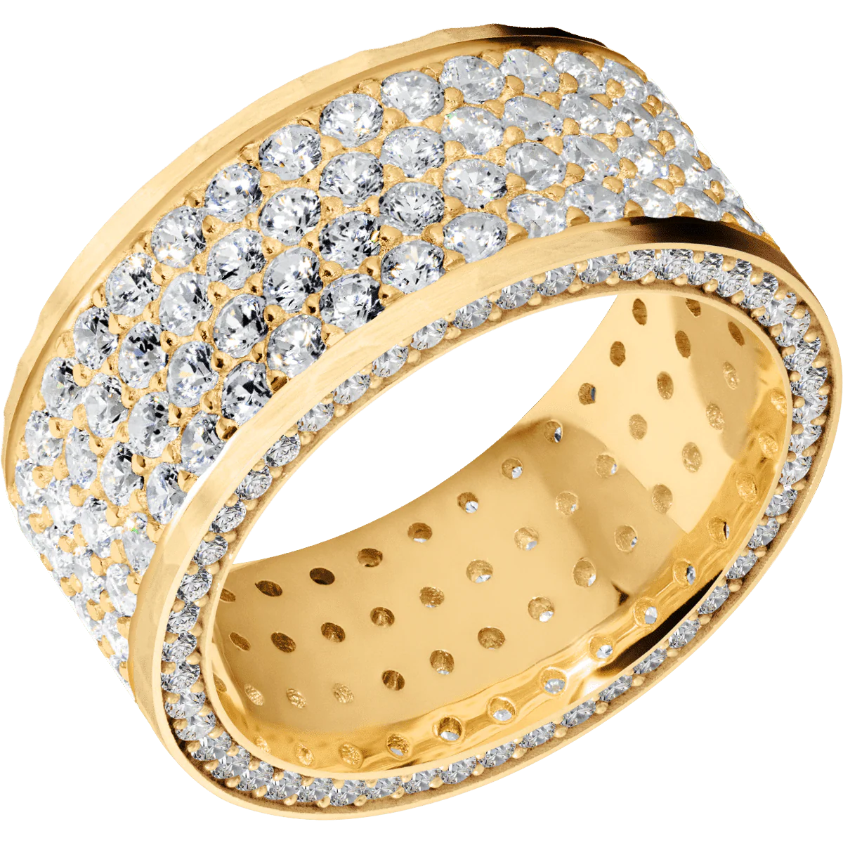 18K Yellow Gold + Hammer Finish - Image 2
