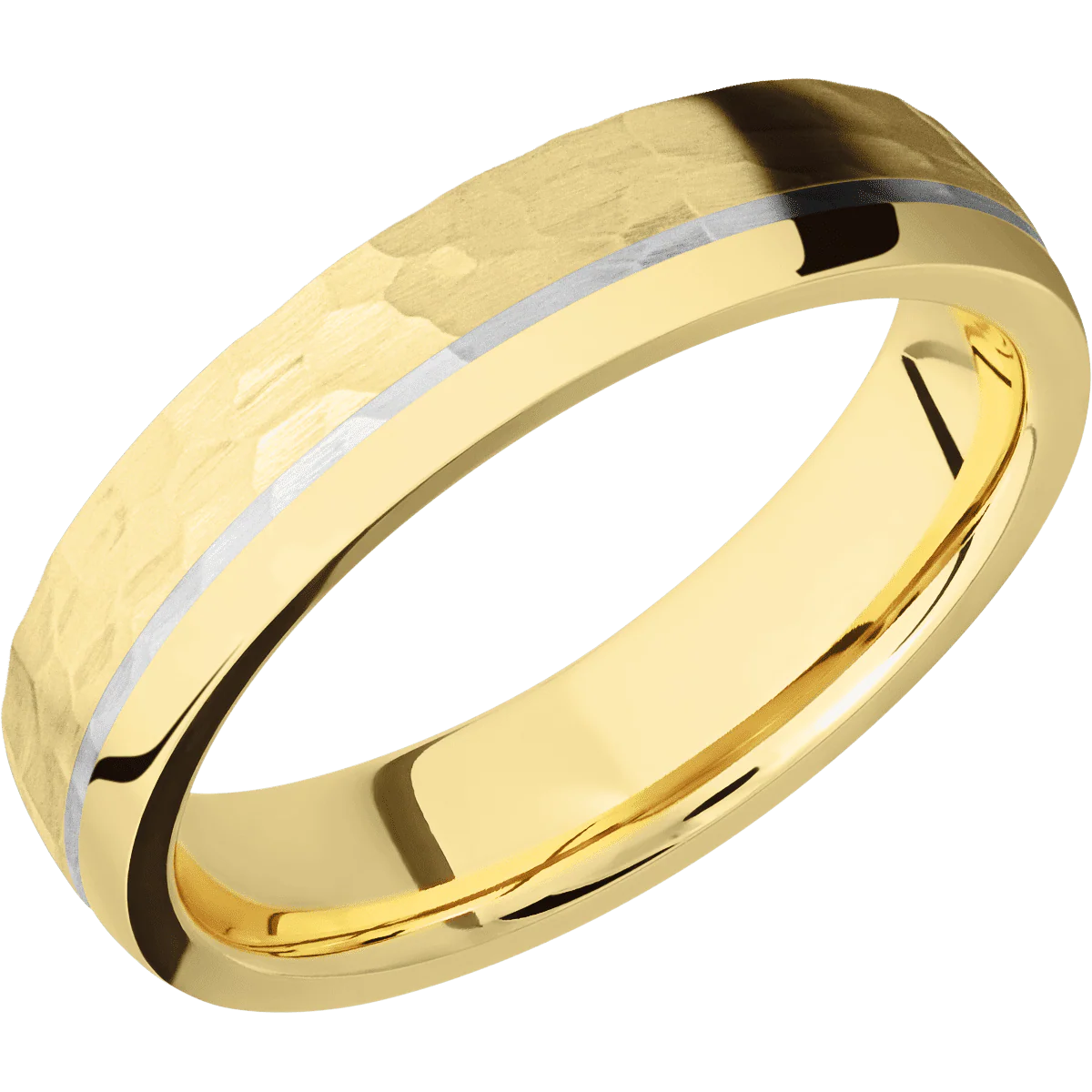 18K Yellow Gold + Hammer , Polish Finish - Image 2